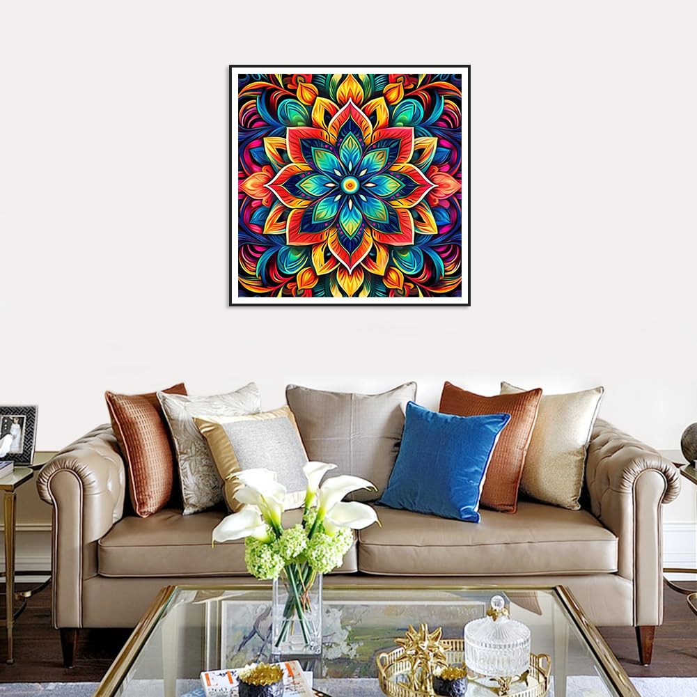 SJUTOUCI Diamond Painting Kits for Adults, Mandala Diamond Art Kits for Beginners, 5D DIY Diamond Bead Art, Full Drill Round Gem Craft Home Decor 12x12 inch SJUTOUCI