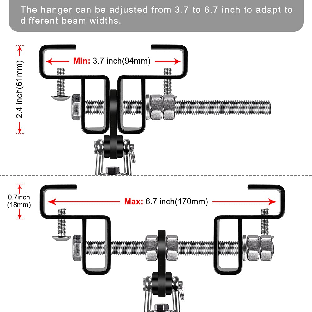 Dolibest Heavy Bag Mount, Punching Bag Hanger, I Beam Hanger, Heavy Bag Hanger for Punching Bag Accessories, Punching Bag Bracket, Beam Hanger with Swivel Hook, Ceiling Mount for Boxing Bag Dolibest