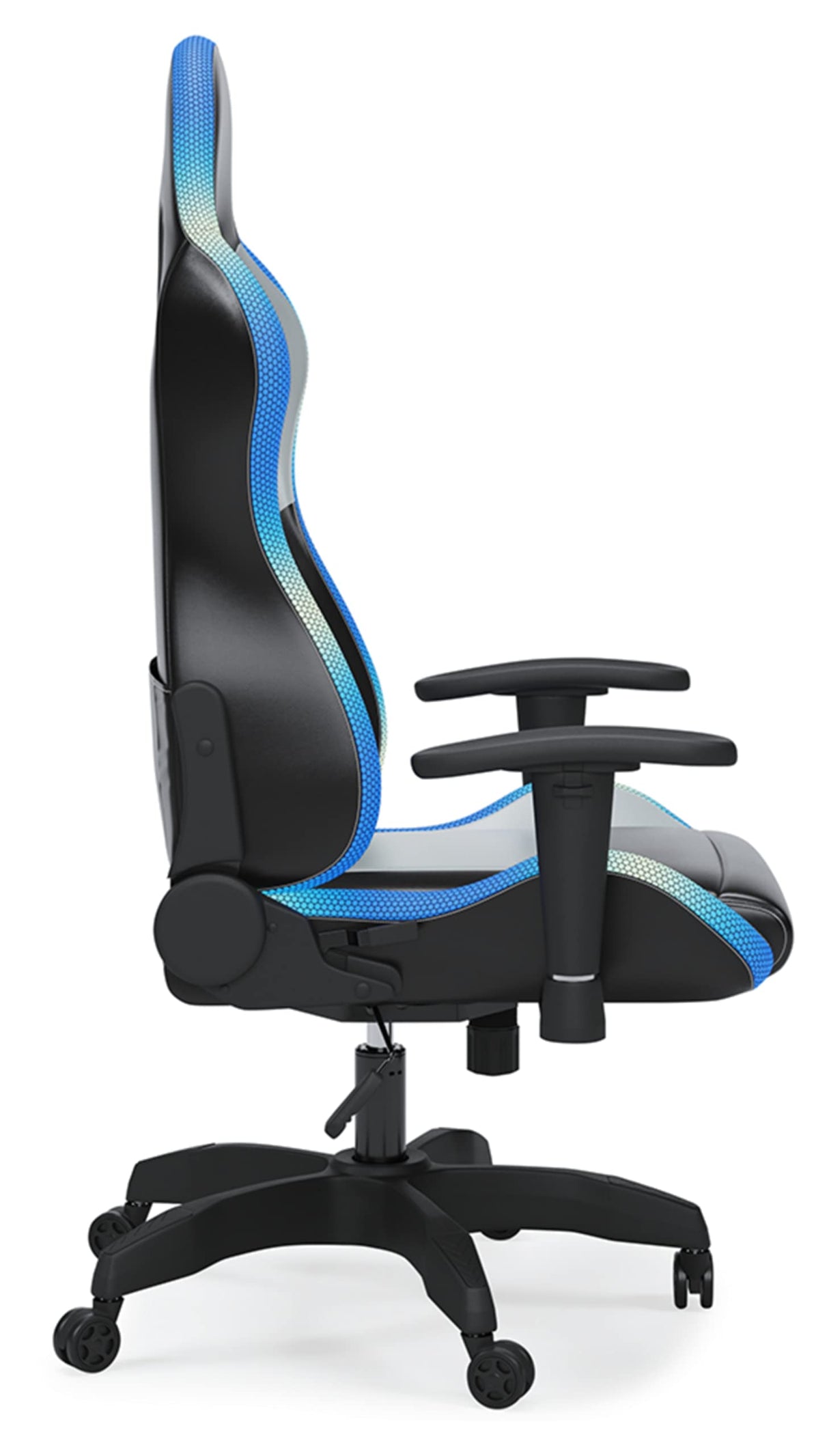 Signature Design by Ashley Lynxtyn Swivel Home Office Gaming Chair with LED Lighting, Black & Gray Signature Design by Ashley