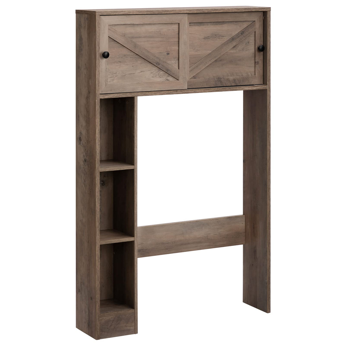 ALIMORDEN Over The Toilet Storage Cabinet, Bathroom Organizer Shelf with 2 Sliding Doors ALIMORDEN