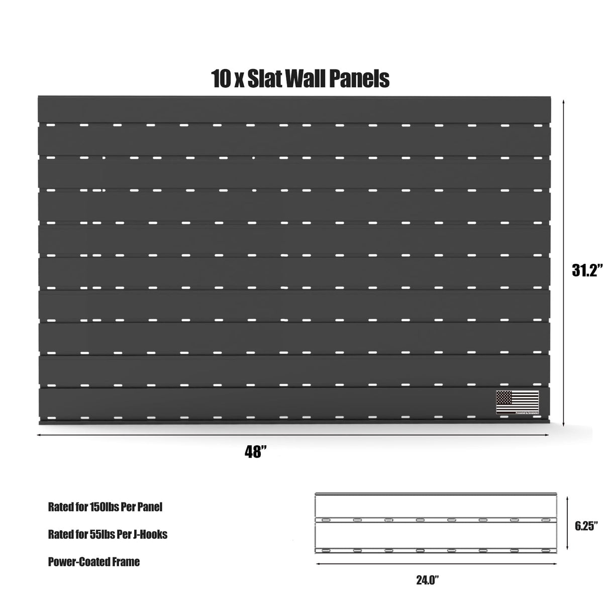 SORQINOTER Gun Racks for Wall, Heavy-Duty Aluminium Slatwall Panels Gun Wall Mount Storage, 10 Pieces Panels SORQINOTER