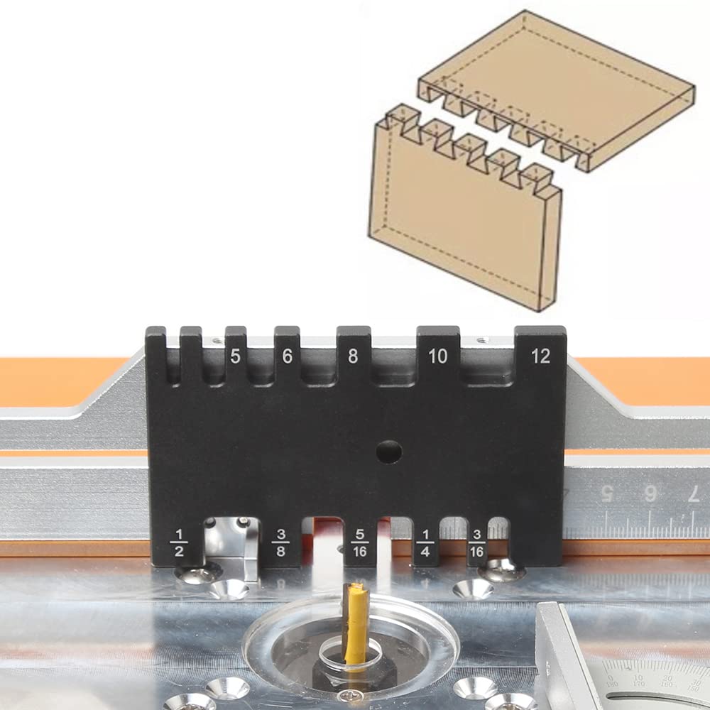 KETIPED Aluminium Router Table Insert Plate,Woodworking Benches Router Flip Plate with Miter Gauge Guide,Fence Sliding Brackets,Tenon Ruler,MG-053SV KETIPED