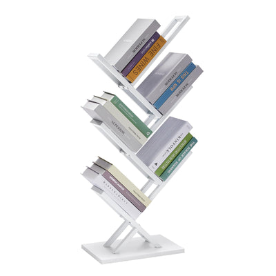 Ymesiyou 5 Tier Tree Bookshelf, Floor Standing Bookshelf for Narrow Space,Storage Organizer Bookshelves for Books/CDs/Magazine, Bookcase with Shelves for Home Office, Living Room- White