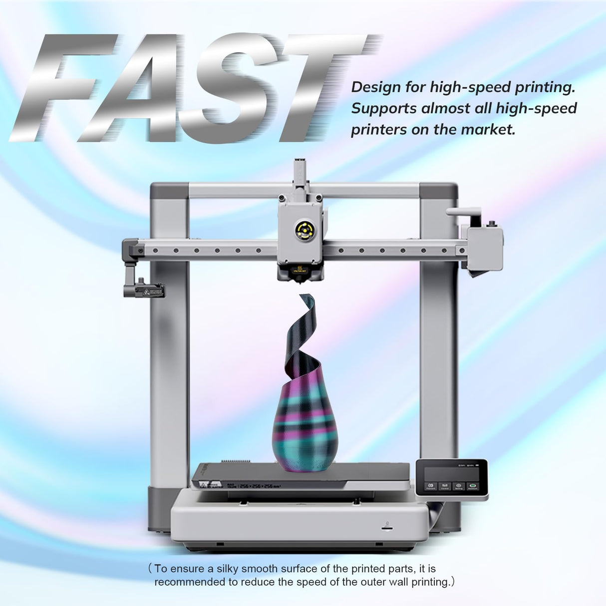 AMOLEN Silk PLA 3D Printer Filament, Shiny Multicolor Rainbow PLA Filament 1.75mm, Fast Color Change PLA 3D Printing Filament for Most FDM 3D Printer, Black Turquoise Magenta, 1kg (2.2lbs) AMOLEN