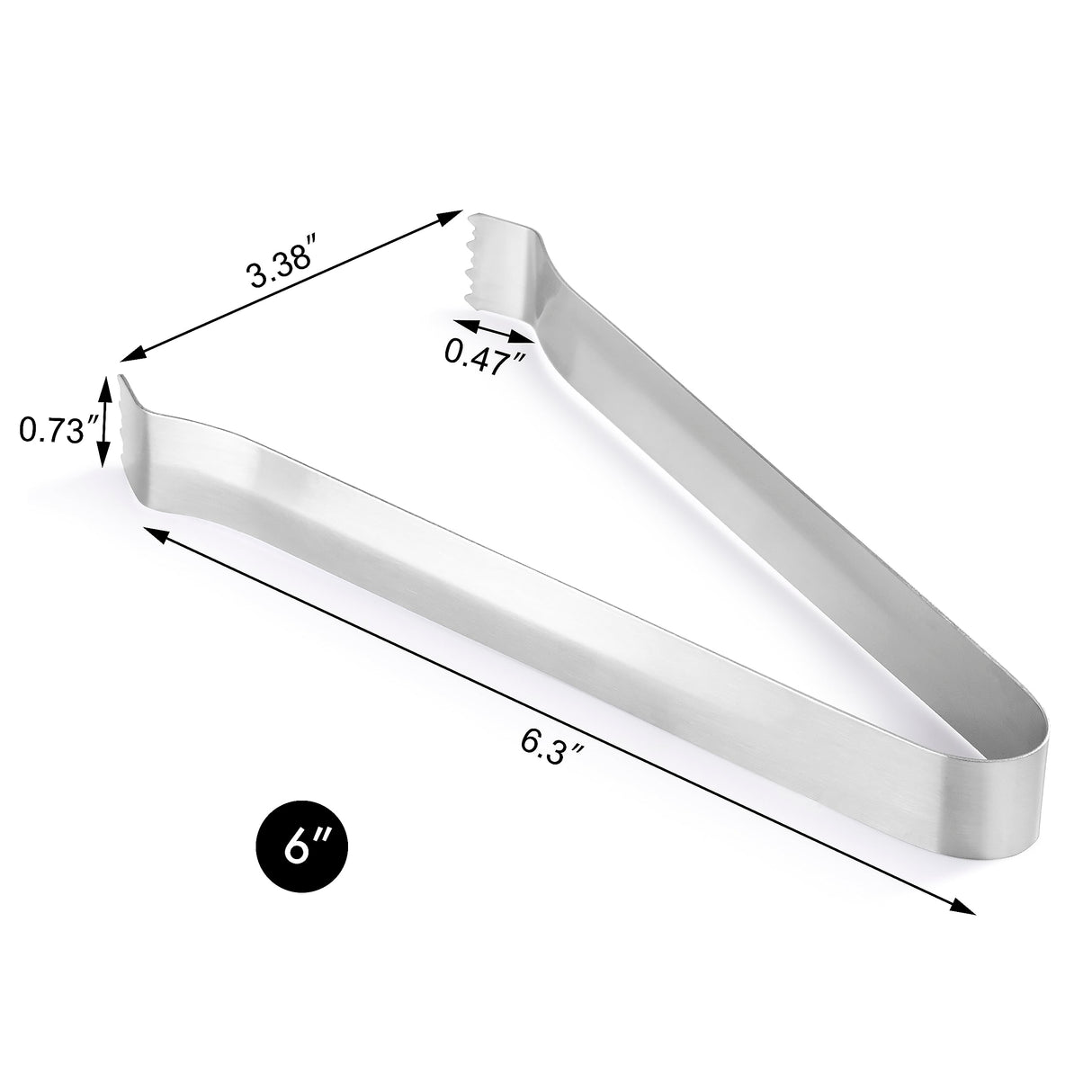 New Star Foodservice 42269 Restaurant-Grade Pom Tong, Stainless Steel, 6.5 inch, Set of 6, Silver New Star Foodservice