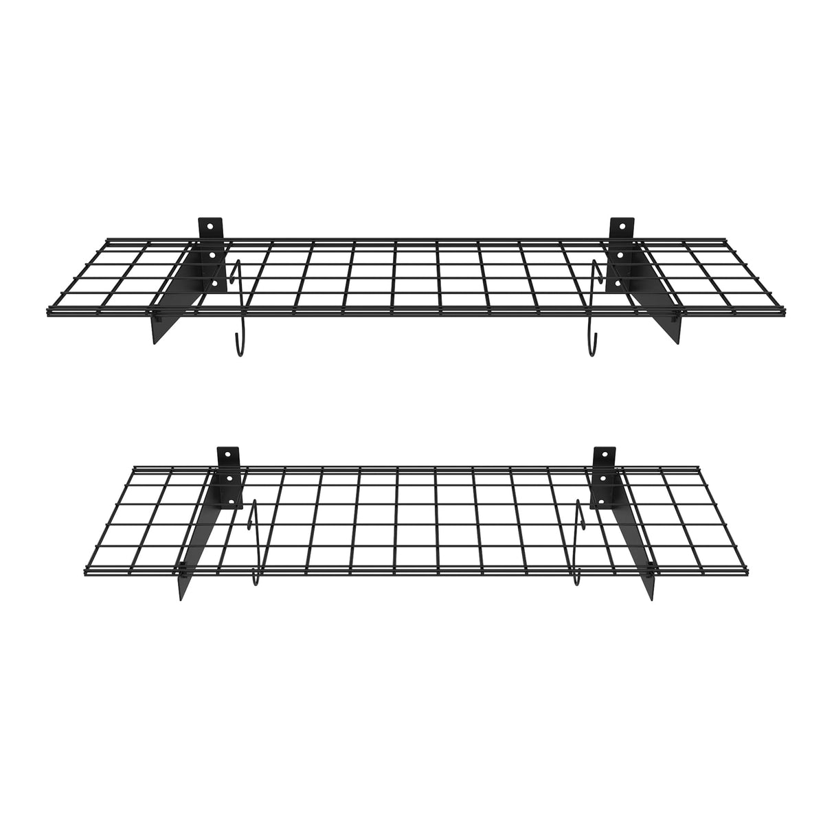 TORACK 2 Pack Garage Wall Shelves, 15" x 45" Wall Mounted Wire Shelves for Garage Heavy Duty Wall Shelving(Pack of 2, Black) TORACK