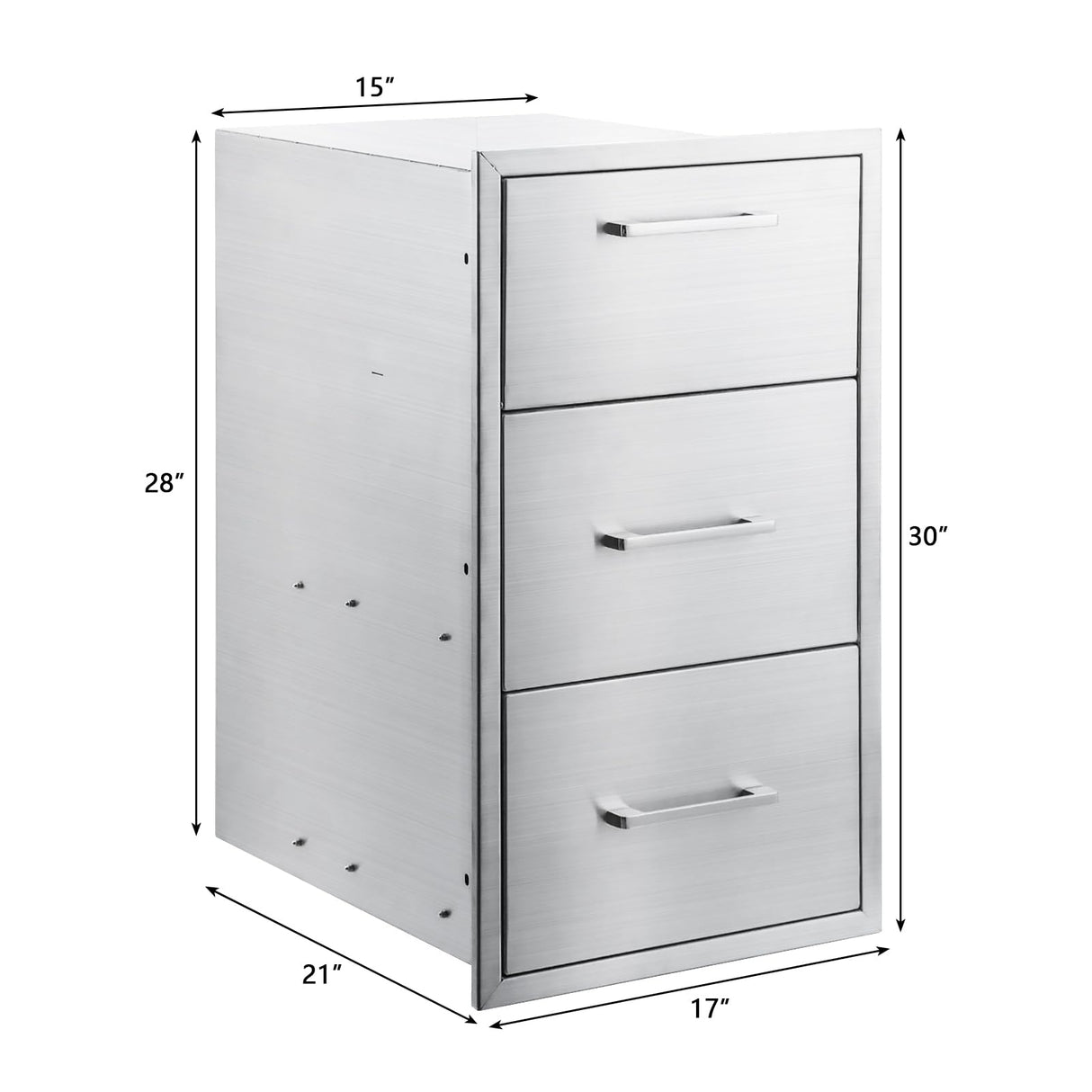 yuxiangBBQ Outdoor Kitchen Drawers Stainless Steel Double Drawer w/Paper Towel Holder Combo Works with Your Grilling or Prep Zones for Outdoor BBQ Island 17W-30H-21D inch yuxiangBBQ