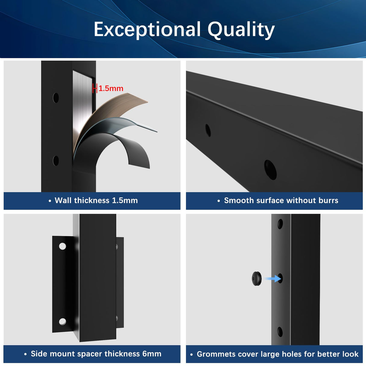 Gyykzz Side Mount Cable Railing Post 36" (Post Body 44"), Level Drilled Space-Saving Rail Post with 11 Holes, Stainless Steel Fascia Mount Cable Railing Kit System, Black Indoor Outdoor Deck Post Gyykzz