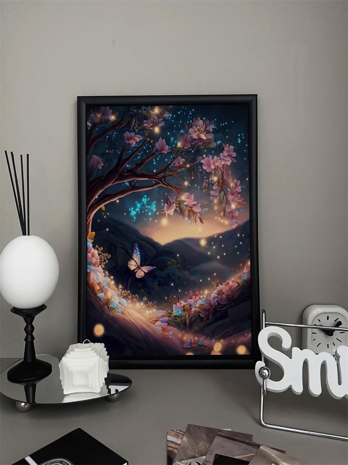 SuuTang 5D Diamond Painting Kits for Adults, Glow Firefly Tree Diamond Art Kits for Adults Beginner, DIY Full Round Drill Diamond Dots Gem Art Crafts, Home Decor Wall Art Gifts 12X16 Inch SuuTang