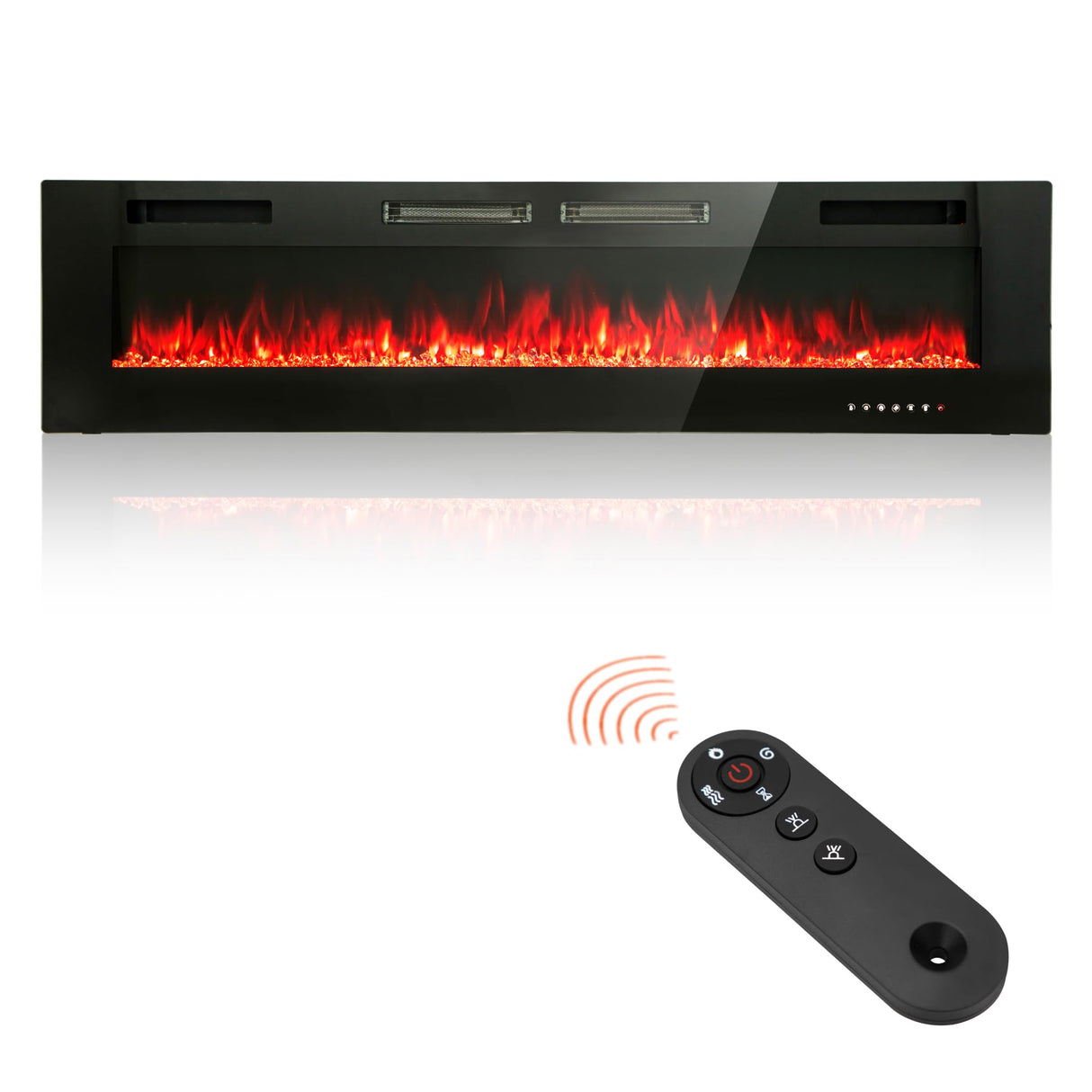 MAISON ARTS 72" Electric Fireplace Indoor Wall Mounted & Recessed Fireplace Heater with Remote Control & Touch Screen,8hrs Timer, Adjustable Flame & Bed Colors and Speed for Bedroom Living Room,1500W MAISON ARTS