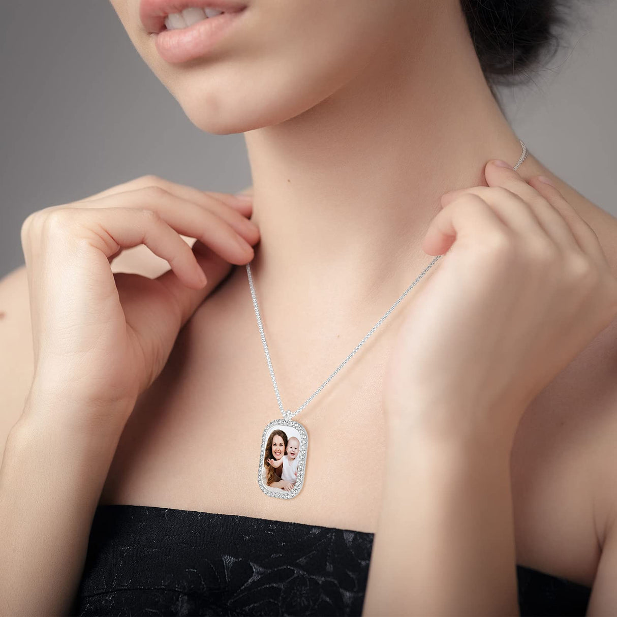 12 Pieces Sublimation Blank Necklace with Chain Metal Customized Blank Necklace Heat Transfer Blank Necklace Blank Base Pendant with 12 Pieces Heat Transfer Sheet and High Temperature Glue for Women Hicarer