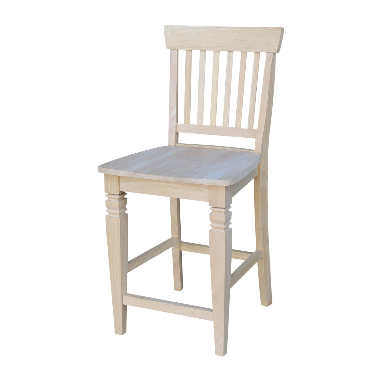 International Concepts Unfinished Seattle Counter Height Stool, 24-Inch, Brown IC International Concepts