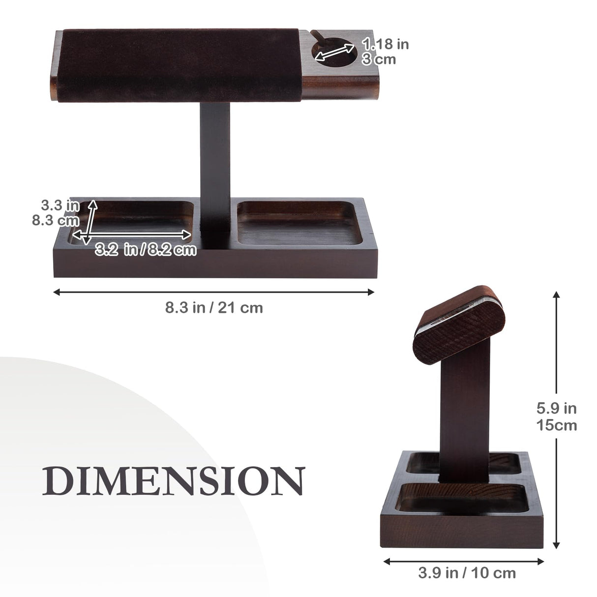 ProCase Wood Watch Display Stand Holder for Men, Wristwatch Tower with T-Bar Design, Hanging Watch Rack, Wooden Wrist Watch Tree ProCase