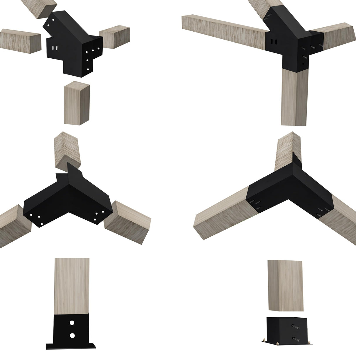 30° Slanted Pergola Kit for 4" x 4" Wood Pergola, DIY Wood Roof Pergola Brackets Kit, for Gazebo, Pergolas, Gardens, Wood Stand Sheds, Metal Gazebo Kits - with Screws Riyhch