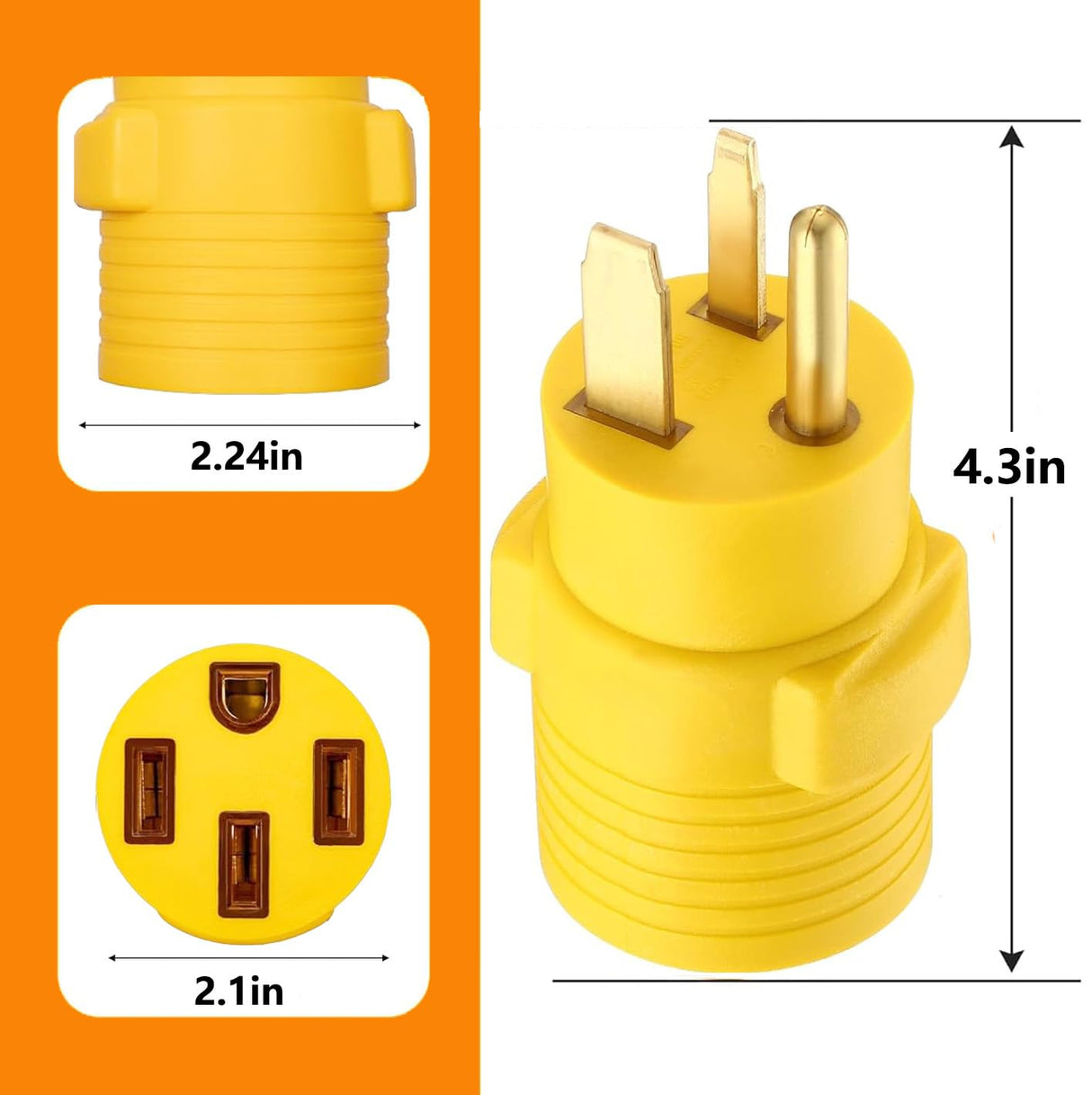 EV Charger Adapter NEMA 6-50P to 14-50R forTesla Adapter Cord, 240V 50 Amp 3 Prong Welder Plug to 4 Prong EV Charging Connector, Welder Welding Dryer EV Charger Power Cord Adapter anlvico