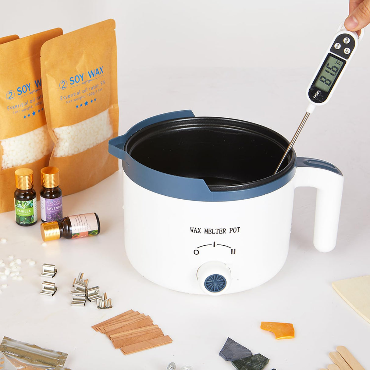 KQU Candle Making Kit for Candles, Home DIY Candle Wax Kit with Glass Jars for Adult, Candle Maker Kit with Wax Melter for Art & Craft KQU