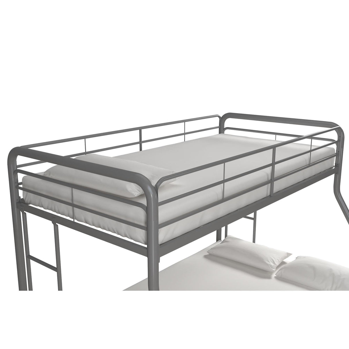 DHP Dusty Metal Bunk Bed with Secured Ladders, Twin/Full, Silver DHP