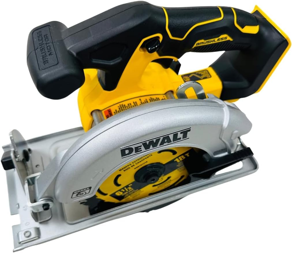 DEWALT DCS566 20V Circular Saw, 20V Cordless Brushless 6.5"" Circular Saw (Bare Tool Only, Bulk Packed), Yellow DEWALT