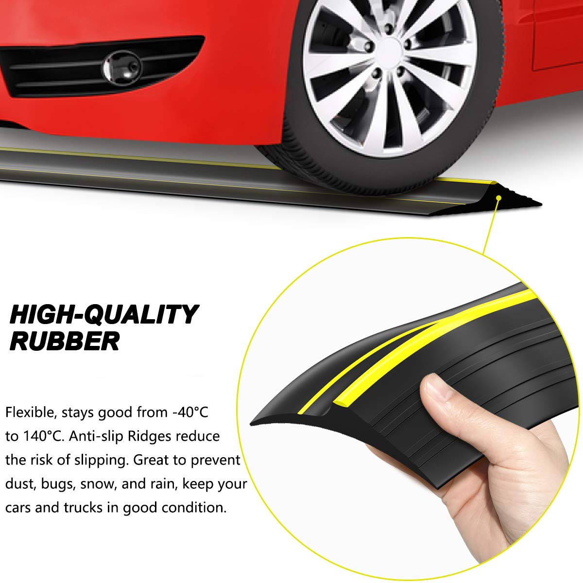 Jin&Bao Universal Garage Door Threshold Seal Strip, Bottom Weather Stripping Replacement Rubber Waterproof 20 FT Length Jin&Bao