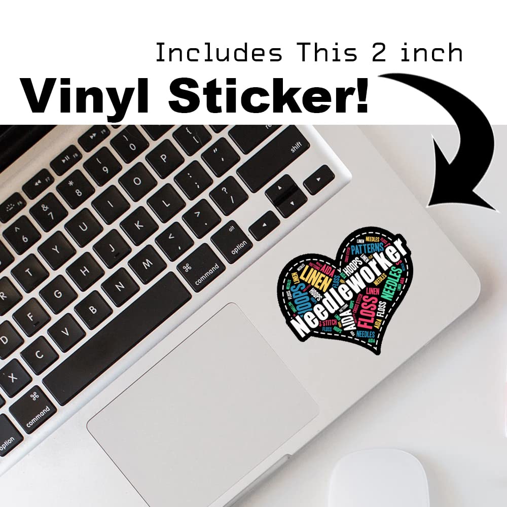 Q-Snap Set: 6 x 6 inch and 8 x 8 inch Frames Plus Decorative 'Needleworker' Sticker ThingamaJungle