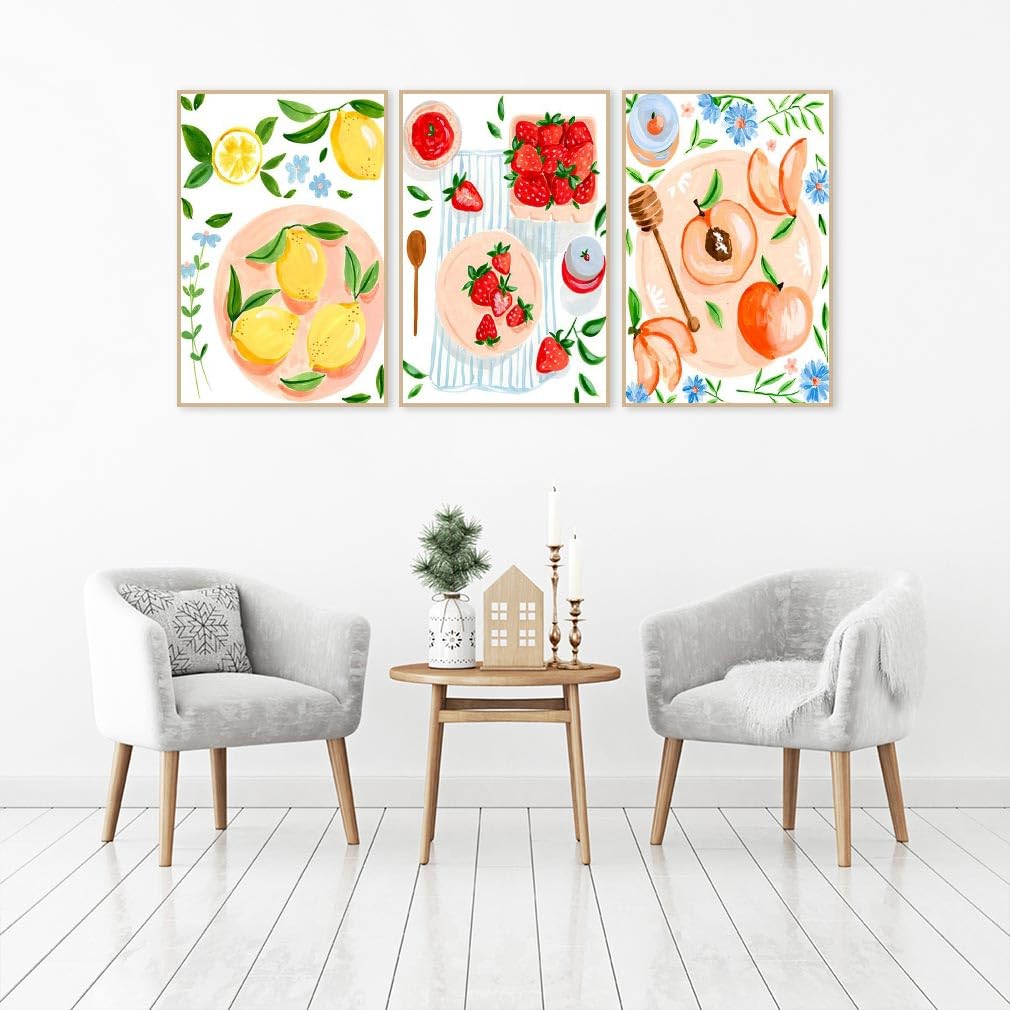 6 Packs Paint by Numbers Kit for Adults, DIY Fruit Adult's Paint by Numbers on Canvas, Easy Acrylic Watercolor Oil Painting by Number Without Frame(8x12 in) Clendo