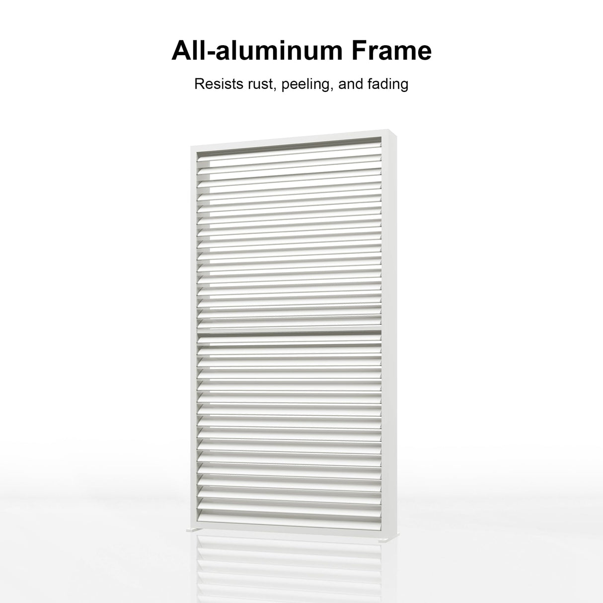 PURPLE LEAF Outdoor Louvered Pergola Accessory Aluminum Shutter Wall Divider Side Shade Privacy Screen Three Panels a Complete 12' Side Fixed Louvered Wall, Pergola Not Included PURPLE LEAF