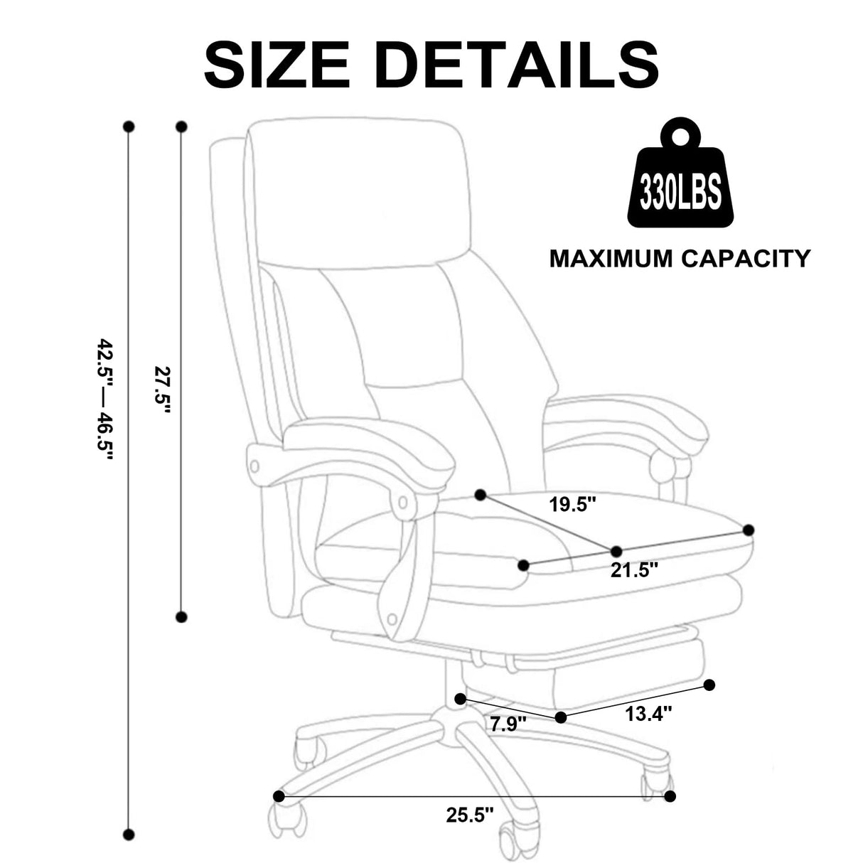 HDHNBA Executive Office Chair Comfortable Desk Chairs with Foot Rest High Back Computer Gaming Chairs Reclining PU Leather Work Chair for Home Office, Beige HDHNBA