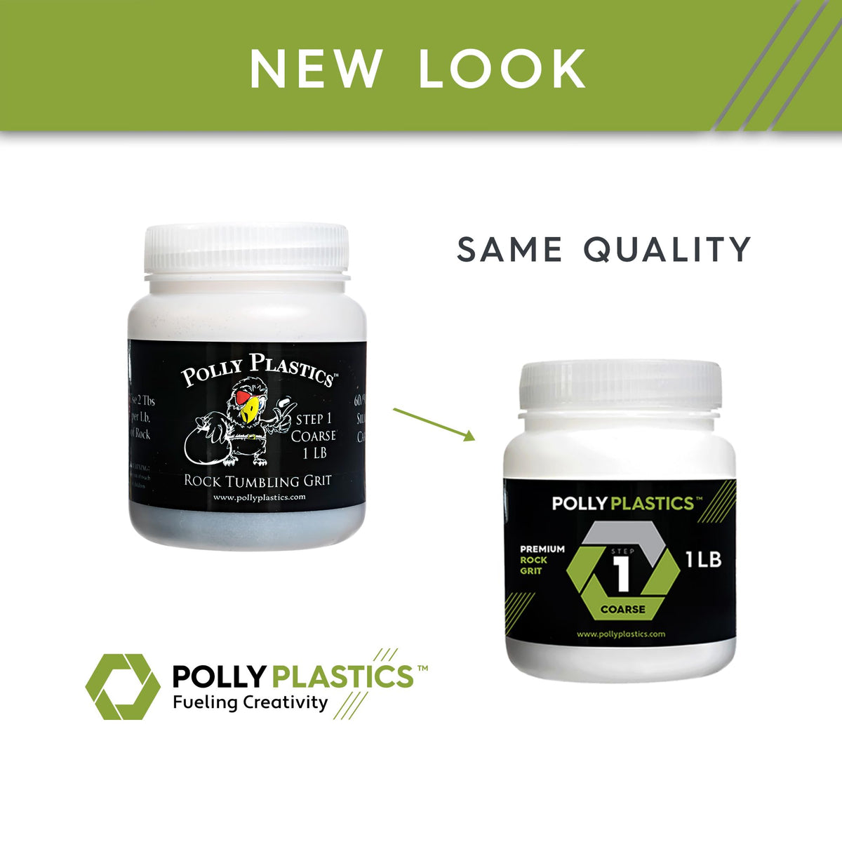 Polly Plastics Rock Tumbler Grit and Polish Refill Media Kit | 4-Steps Supplies for Tumbling and Polishing Stones | Professionals Adults and Kids | Polish 20lbs of Rocks (Bulk Stage 1 Refill) Polly Plastics