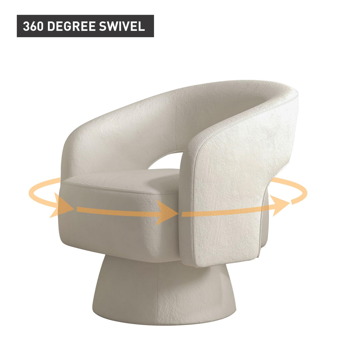 Bonzy Home Swivel Barrel Chair, Set of 2 Velvet Accent Armchair 360 Degree Swivel Club Chair for Living Room Bedroom Reception Room, Beige Bonzy Home