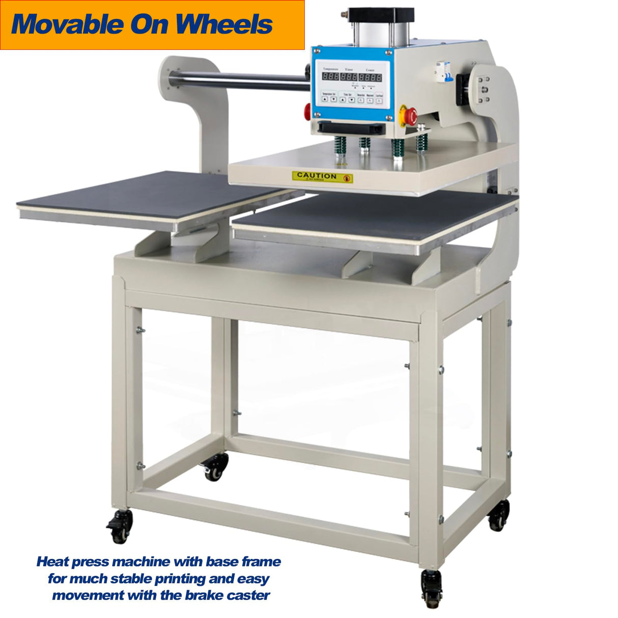 WUMSTOT Heat Press 16x24 Machine: Pneumatic Dual Platen Heat Press with Portability Stand & Up-Sliding Function - Large Format Sublimation Transfer Machine for Professional Printing WUMSTOT