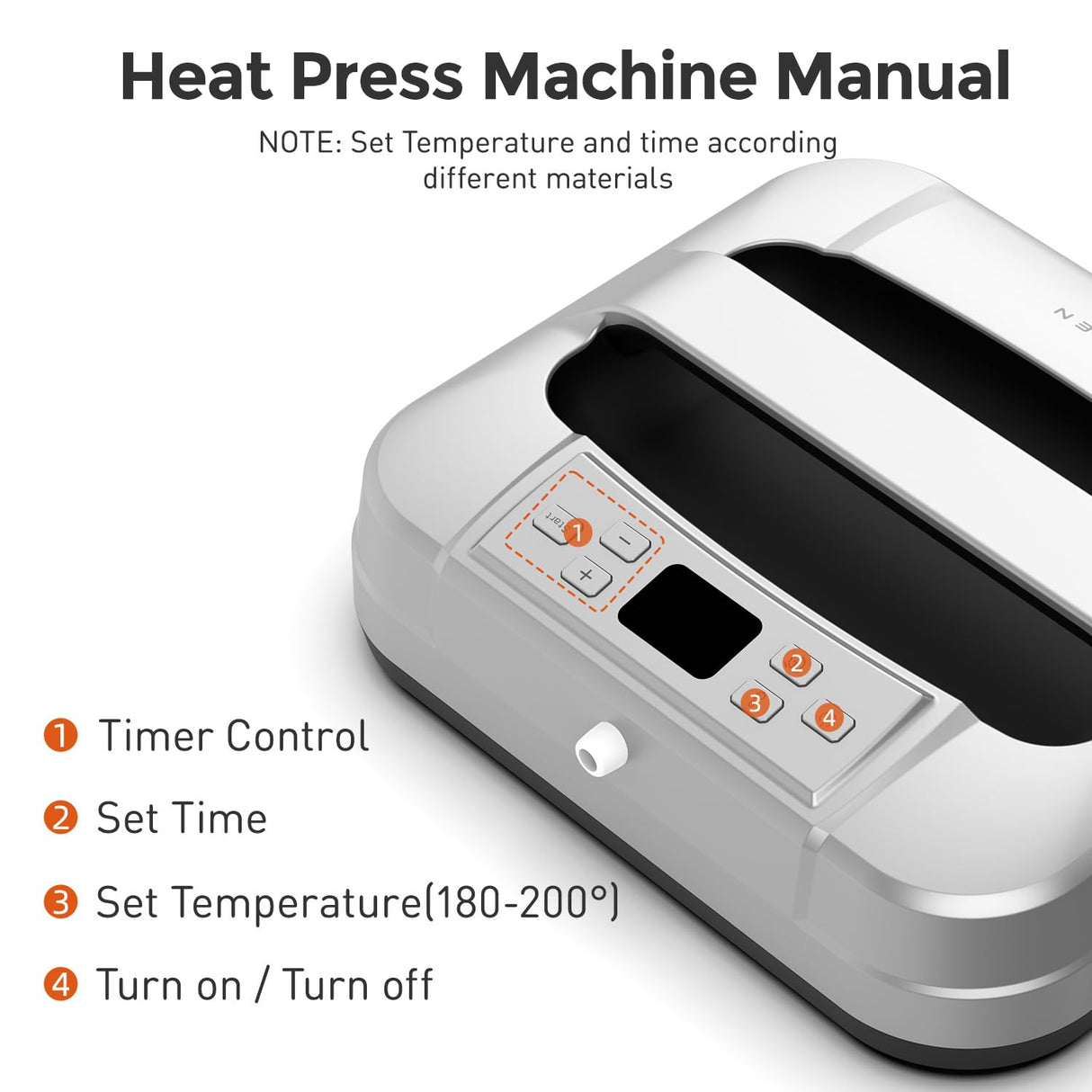 IMREN Heat Press Machine, 12" x 10" Portable Heat Press for T Shirts and Hoodies,Heat Transfer for Sublimation,Vinyl,Heat Transfer Project, Heat Press Machine Up to 410℉(210 ºC) - Black Imren