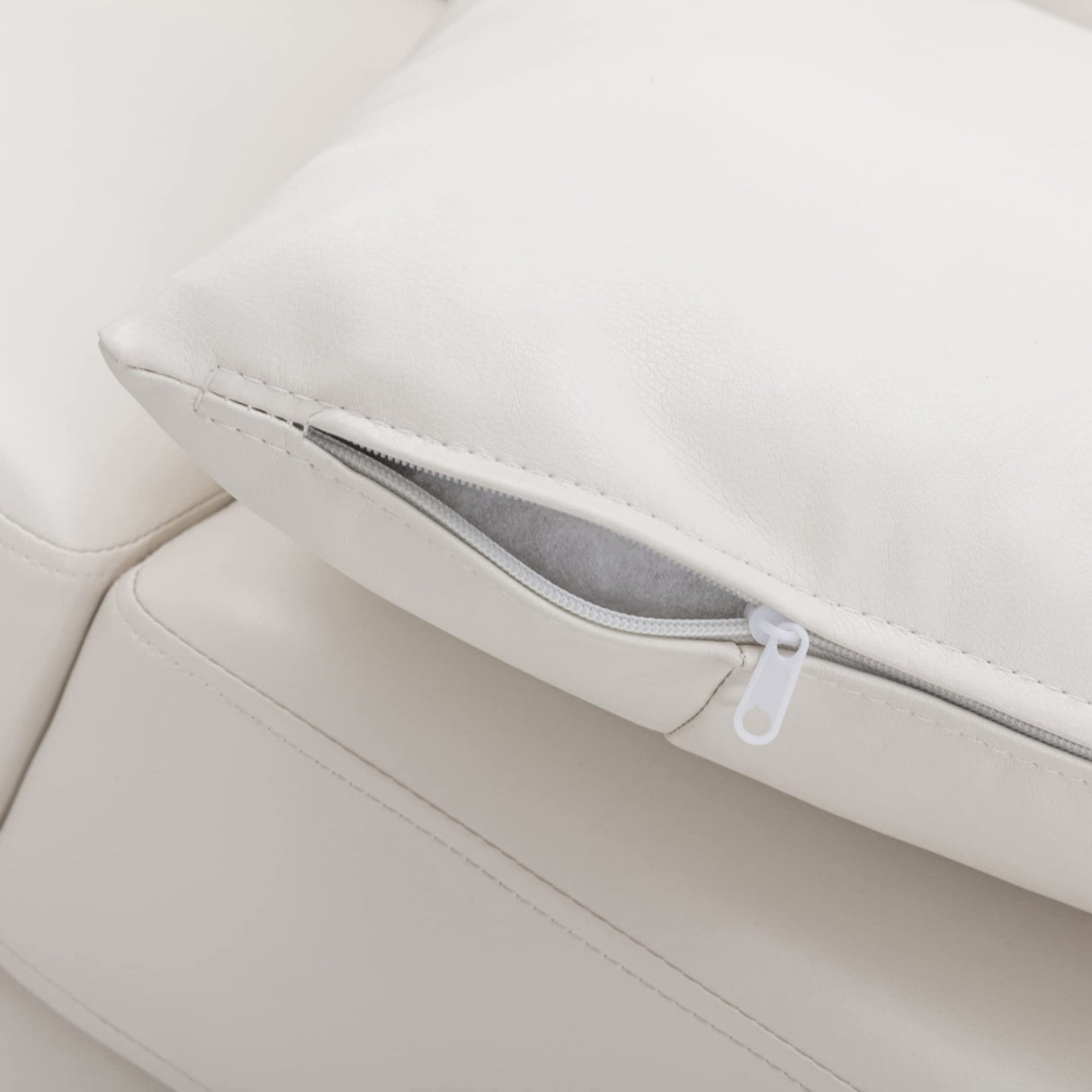 Morden Fort Faux Leather Loveseat Sofas, White Modern Luxury and Comfy Furniture Sleeper Couches for Living Room, Apartment, Office, Reading Room Morden Fort