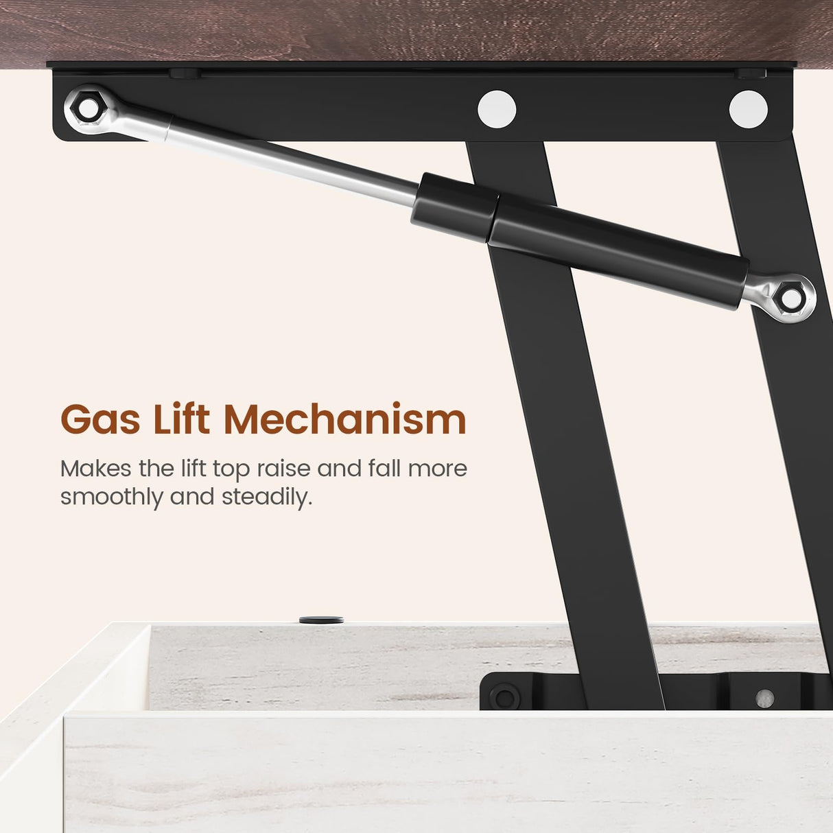 Itaar Lift Top Coffee Table, 4 in 1 Coffee Tables with Storage and Hidden Compartment, Farmhouse Coffee Table with 2 Fabric Drawers & LED Light for Living Room, White Itaar