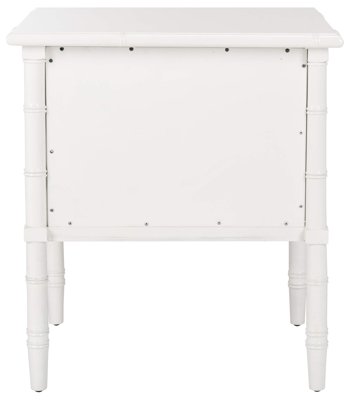 Safavieh Home Collection Mina Modern Coastal 2 Drawer 25" Bamboo Nightstand, White Safavieh