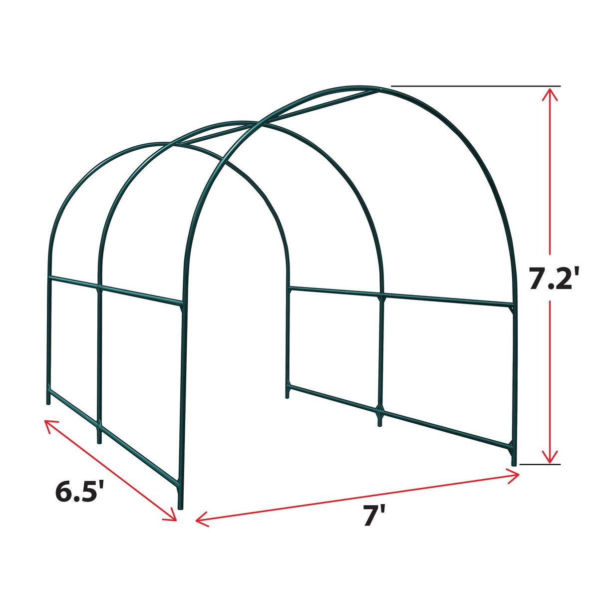 Multi-Size Large Garden Support Arch Frame Climbing Plant Arch Arbor for Flowers/Fruits/Vegetables (6.5ft x 7ft x 7.2ft) BenefitUSA