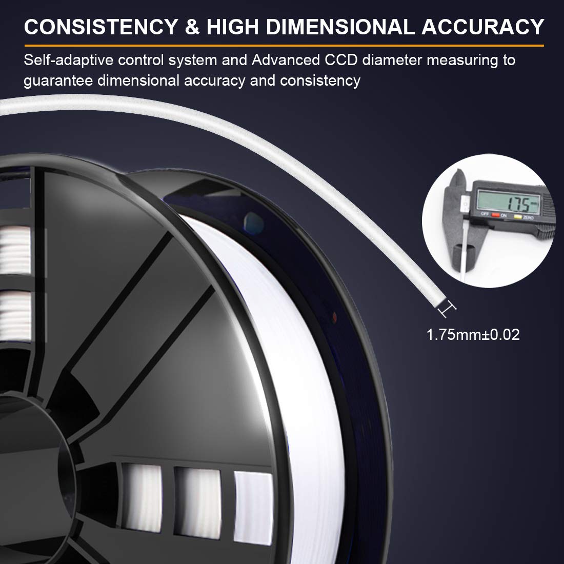 NovaMaker PETG 3D Printer Filament - 1.75mm White PETG, 1kg Spool (2.2lbs), +/- 0.03mm Dimensional Accuracy NovaMaker