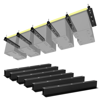 BEAMNOVA Overhead Garage Storage Rack, Heavy Duty Ceiling Storage System for Garages, Sheds, Storerooms Overhead Bin Storage (6 PCS, for 5 Bins)