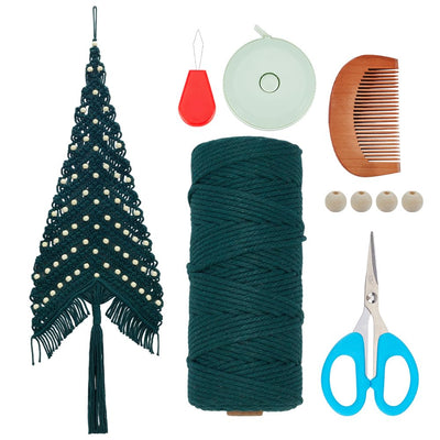 ACRNIGHEET DIY Large Macrame Christmas Tree Kit for Adults Beginners, Christmas Tree Macrame Wall Hanging Kit with Tassels Ornament, Craft Gitf Idea with Step by Step Tutorial Instruction Home Decor