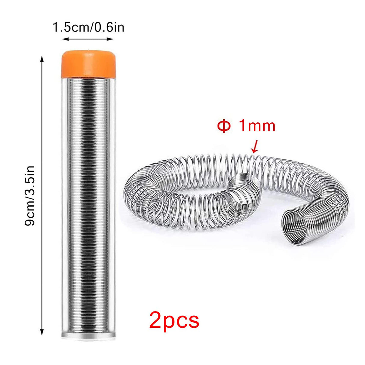 2Pcs Solder Wire,1mm Diameter Rosin Core Solder for Electronic Electrical Soldering Components Repair(Net 20g) Tiankohelan