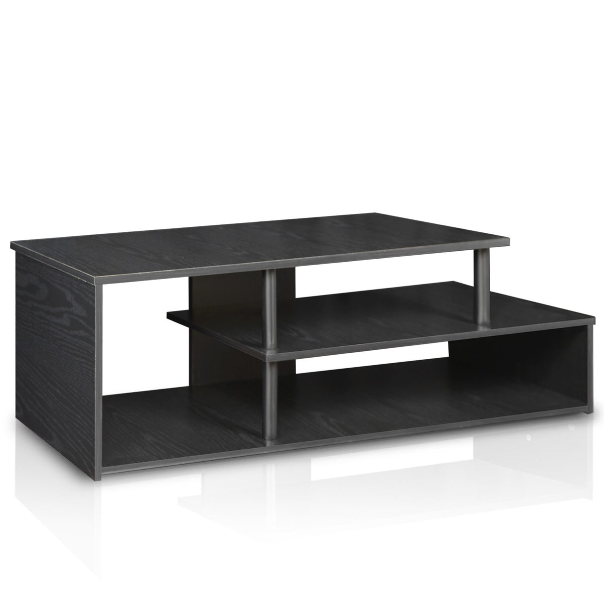 Furinno Econ Low Rise TV Stand, Black/Black Furinno