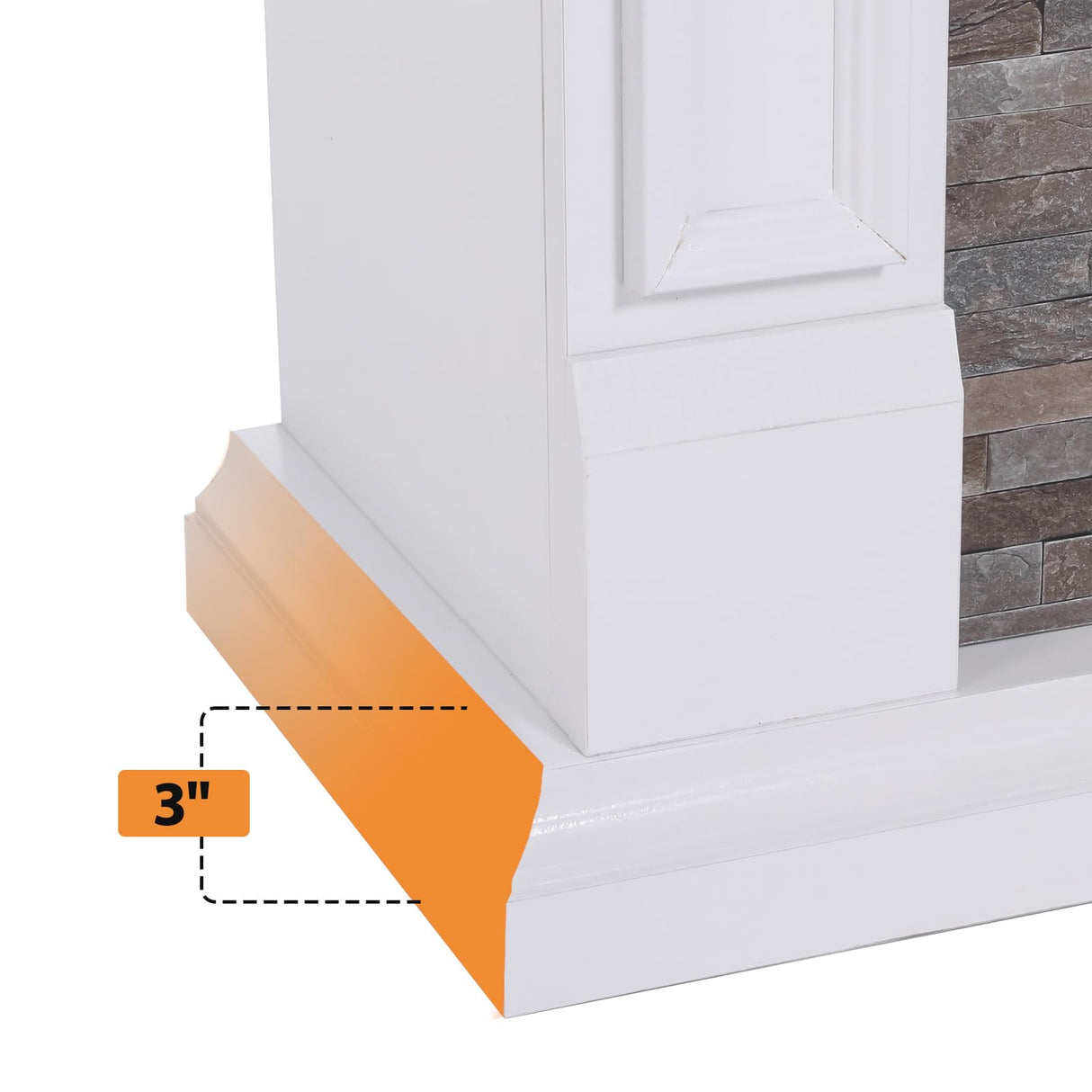 LGHM 44 Inch Electric Fireplace with Mantel, Tall Fireplace Heater Freestanding, Realistic Stacked Stone Surround with Remote Control Timer LED Flame for Living Room, Bedroom LGHM