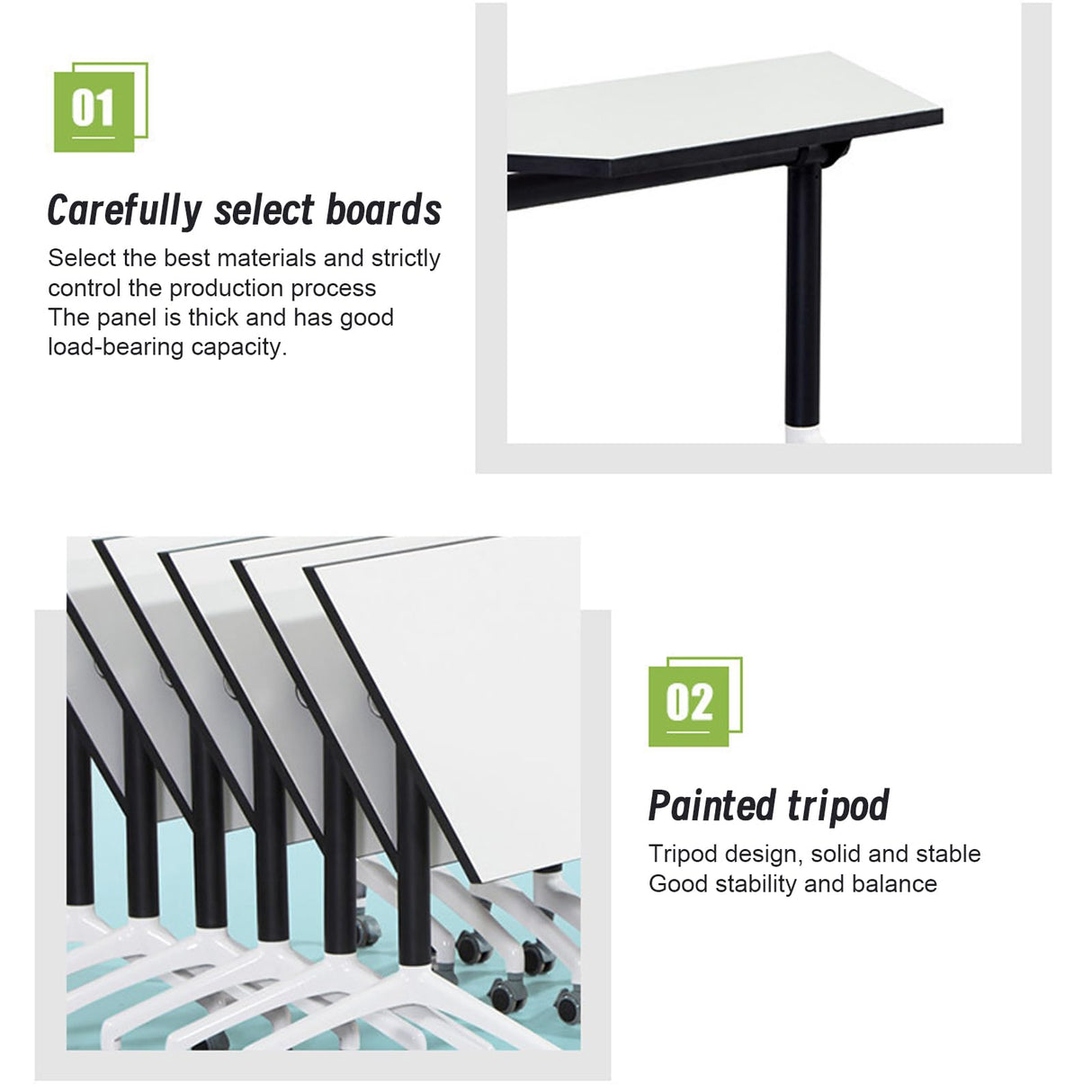 czxhaery Conference Table Folding Conference Room Table On Wheels,Folding Conference Tables Flip Top Mobile Trainning Table Foldable Meeting Tables Rolling Meeting Table (4pack) czxhaery