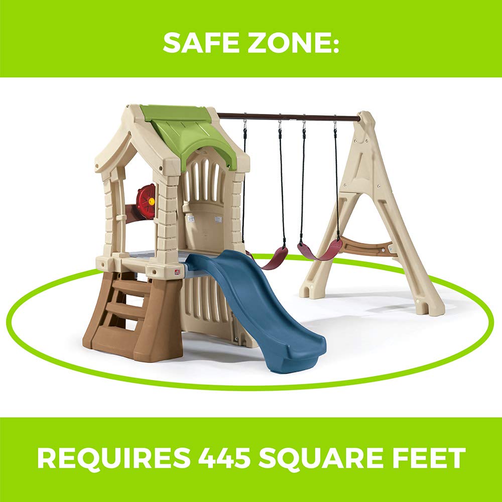 Step2 Play Up Gym Set for Kids, Outdoor Swing Set, Backyard Slide, Swings, Playhouse, & Crawl Space, Two Tier, Easy Set Up, Toddlers Ages 3-6 Years Old Step2