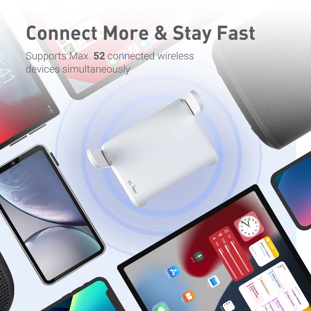 GL.iNet GL-SFT1200 (Opal) Secure Travel WiFi Router, AC1200 Dual Band Gigabit Ethernet Wireless Network, IPv6 USB 2.0 MU-MIMO DDR3, 128MB Ram Repeater Bridge Access Point Mode, Router for Public Use GL.iNet