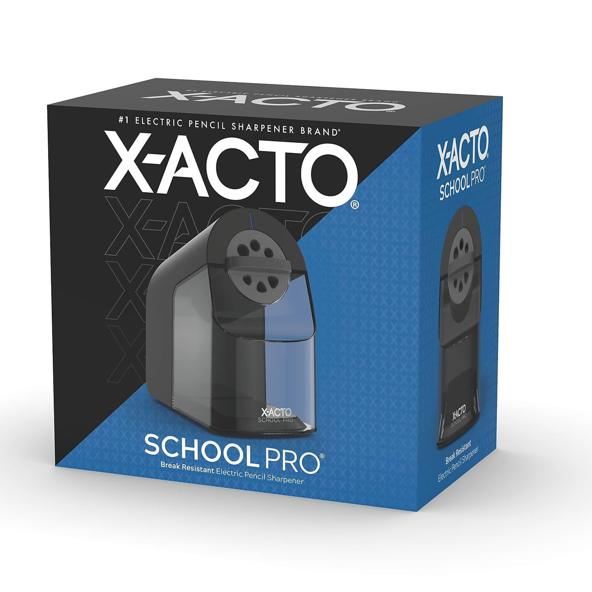 X-ACTO Pencil Sharpener, SchoolPro Electric Pencil Sharpener, Heavy Duty Sharpener for School, Classroom and Teacher Supplies, Perfect for Addition to Homeschooling Supplies, Black, 1 Count X-Acto