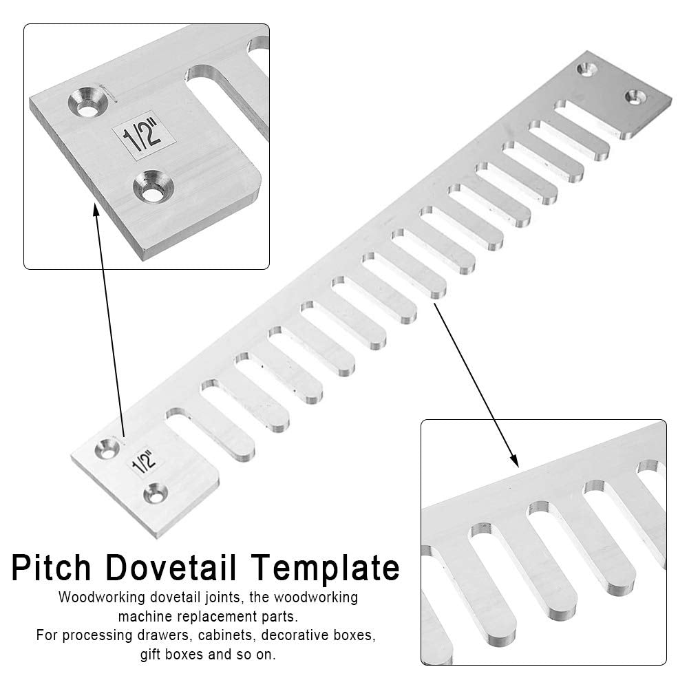 9/16 Inch Pitch Dovetail Template Router Template Kit for Through Dovetail and Box Joints Wood Dovetail Tenoner Woodworking Tool NINEFOX