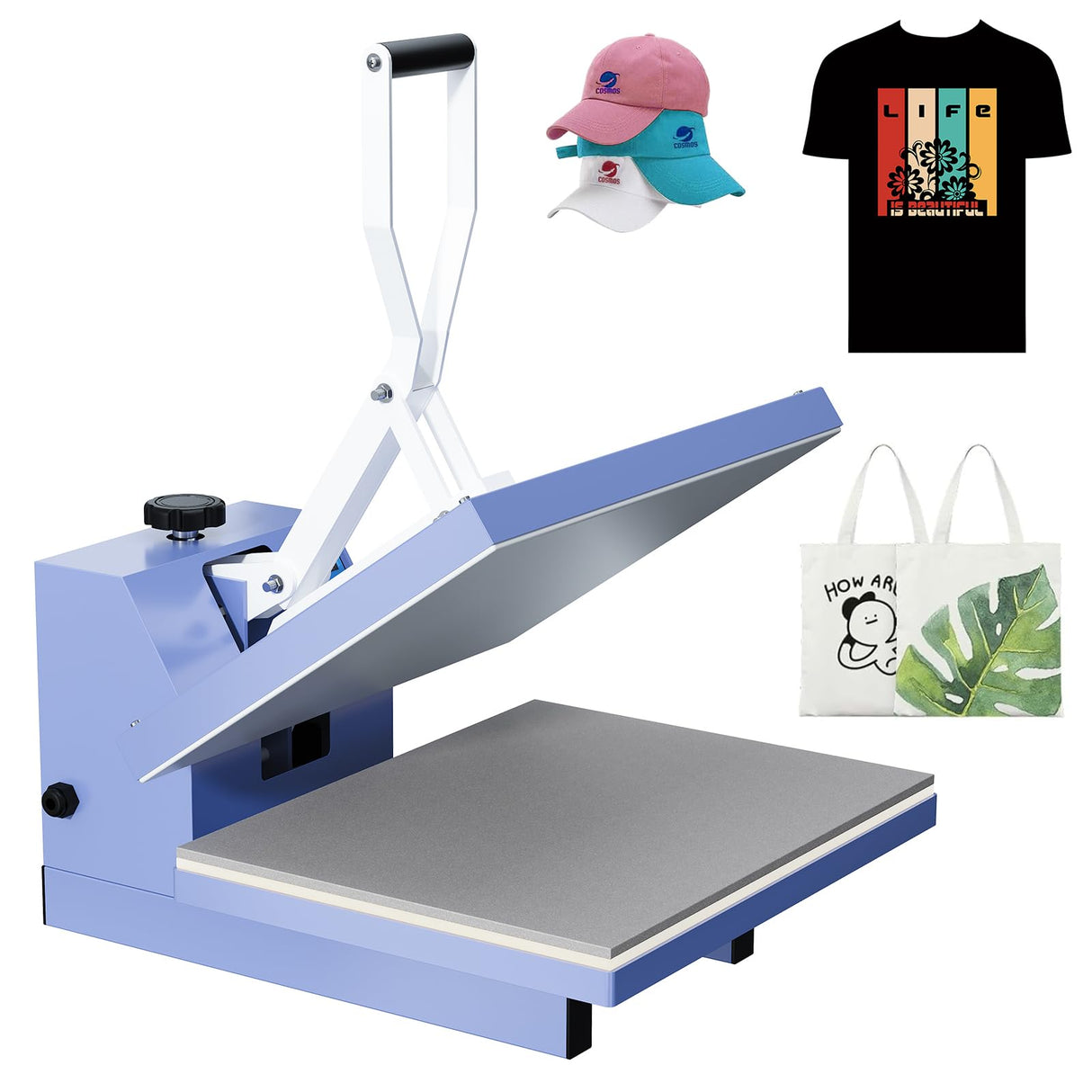 16x24 Heat Press, Digital Professional Sublimation Machine, Fast Heating, Industrial Quality with Adjustable Pressure Industrial Digital Heat Press Machine Sublimation for T-Shirt, Blue ExploreHorizon