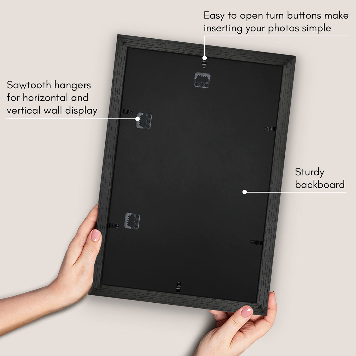 Americanflat 12x18 Poster Frame with Shatter-Resistant Glass - Use as 11x17 Frame with Mat or 12x18 Frame Without Mat - Hudson Collection - Wide Photo Frame for Wall display - Black Americanflat