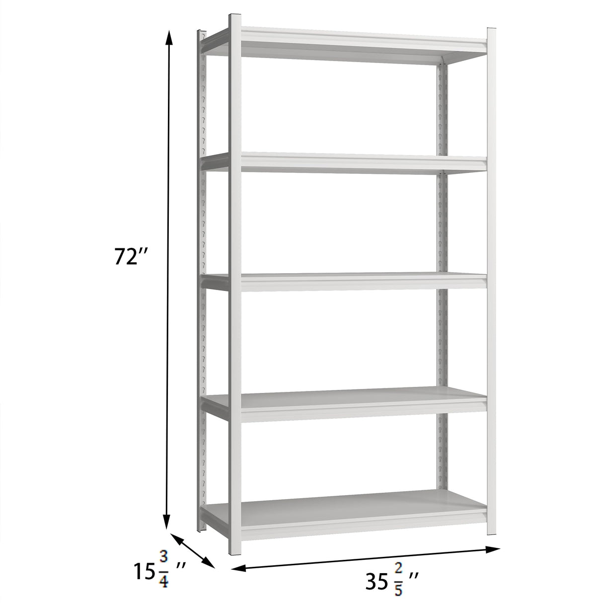 Elitehouse 5 Tier Metal Storage Shelves Adjustable Garage Shelving, Heavy Duty Industrial Utility Rack Organization for Kitchen, Pantry, Closet, Garage, Office (White) Elitehouse