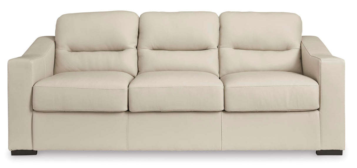 Signature Design by Ashley Treasure Trove Contemporary Leather Match Sofa, Beige Signature Design by Ashley